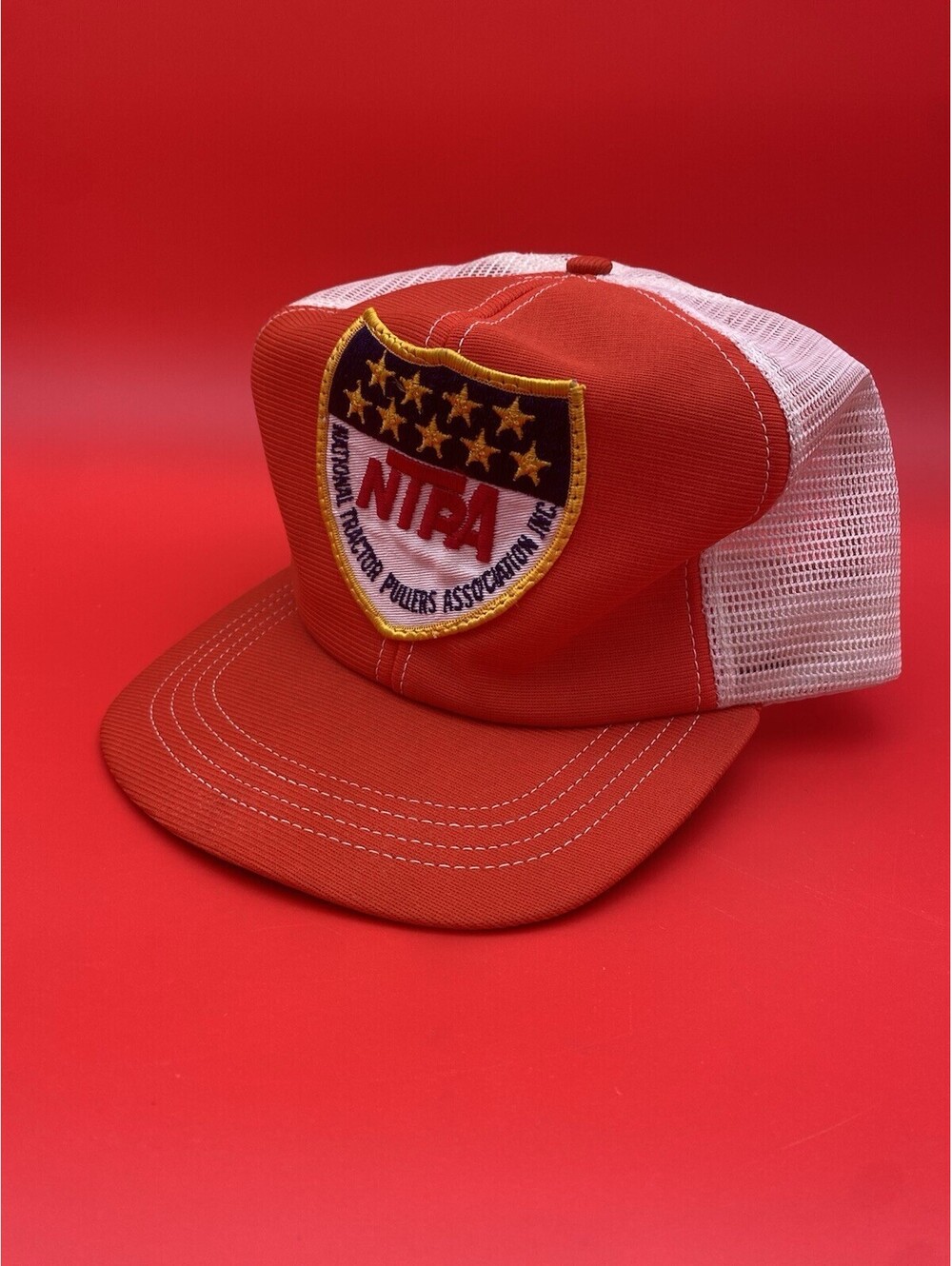 NTPA National Tractor Pullers Association Orange & White 1980's Snapback Hat